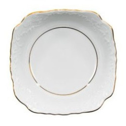 ĆMIELÓW ROCOCO 3604 ZŁOTA LINIA SALATERKA KWADRATOWA 17 CM