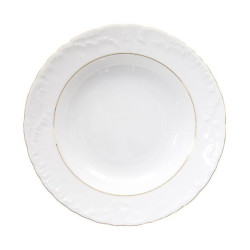 ĆMIELÓW ROCOCO 3604 ZŁOTA LINIA TALERZ GŁĘBOKI 22,5 CM