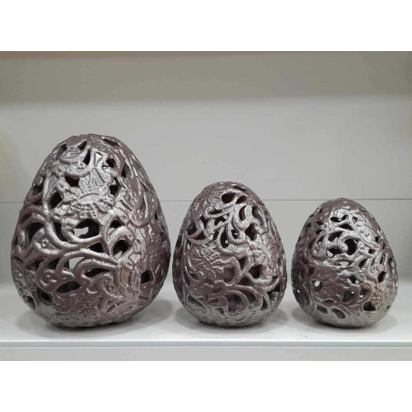 ZESTAW 3 PISANEK AŻUROWE CERAMICZNE 3 WIELKOŚCI WIELKANOC PREZENT