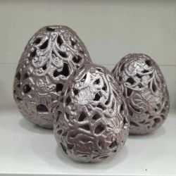 ZESTAW 3 PISANEK AŻUROWE CERAMICZNE 3 WIELKOŚCI WIELKANOC PREZENT