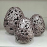 ZESTAW 3 PISANEK AŻUROWE CERAMICZNE 3 WIELKOŚCI WIELKANOC PREZENT