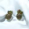 Złote kolczyki ananasy z cyrkoniami