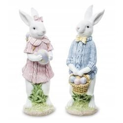 Figurka wielkanocna tworzywo sztuczne zając 26 cm dziewczynka