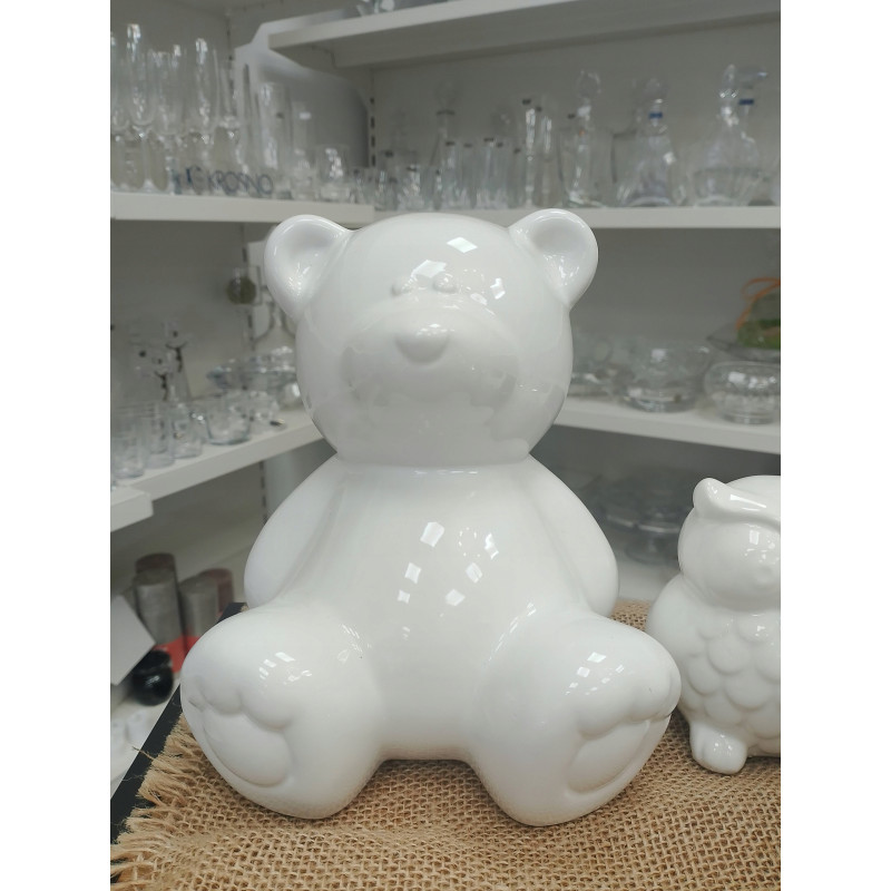 SKARBONKA CERAMICZNA MIŚ BIAŁY 19 cm
