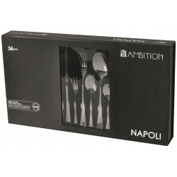 AMBITION 36 SZTUĆCE NIERDZEWNE NAPOLI ZESTAW KOMPLET 24  12 WIDELCZYK KAWY