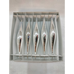 ZESTAW 5 SOPLI19 CM KOLOR SREBRNY POŁYSK