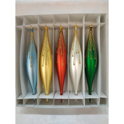 ZESTAW 5 SOPLI 19 CM KOLOROWE MAT POLSKIE RĘCZNIE ZDOBIONE