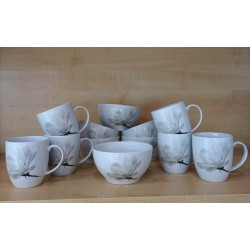 12ELZESTAW 6X KUBKÓW FILIP 380 ml  6X MISECZKA 650 ml LUBIANA MAGNOLIA