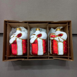 ZESTAW 3 SZT Bombki CHOINKOWE Szklane Formy Polskie Reczynie Robione