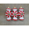BOMBKI CHOINKOWE KSZTAŁTY POLSKIE SZKLANE 3 SZT 10 CM SŁODYCZE CUKIERKI