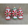 BOMBKI CHOINKOWE KSZTAŁTY POLSKIE SZKLANE 3 SZT 10 CM CUKIERKI SŁODYCZE