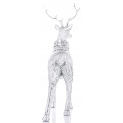 FIGURKA JELEŃ W SZALIKU SREBRNY 26x9x20cm 172079