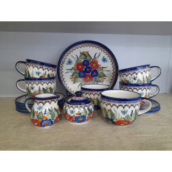 BOLESŁAWIEC ZESTAW KAWOWOHERBACIANY DO CIASTA 6 OSÓB 15 el DEK 149