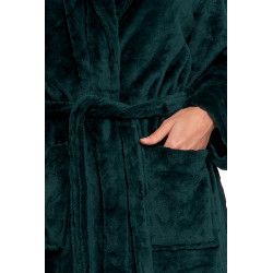 CIEPŁY SZLAFROK DAMSKI TŁOCZONA PANTERKA WIĄZANY MORAJ L