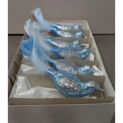 6 szt BOMBKI BAŃKI CHOINKOWE SZKLANE PTASZKI POLSKIE RĘCZNIE ROBIONE