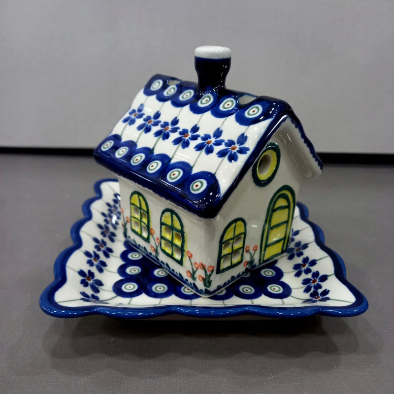 BOLESŁAWIEC LAMPION DOMEK 18471887 GAT1 CERAMICZNY DOMEK Z PODSTAWKĄ