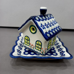 BOLESŁAWIEC LAMPION DOMEK 18471887 GAT1 CERAMICZNY DOMEK Z PODSTAWKĄ