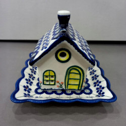 BOLESŁAWIEC LAMPION DOMEK 18471887 GAT1 CERAMICZNY DOMEK Z PODSTAWKĄ