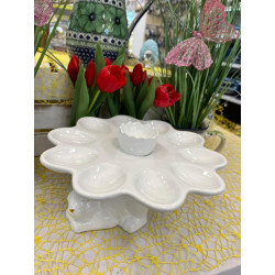 Podstawka na Jajka pisanki z zajączkiem talerz patera figurka wielkanocna