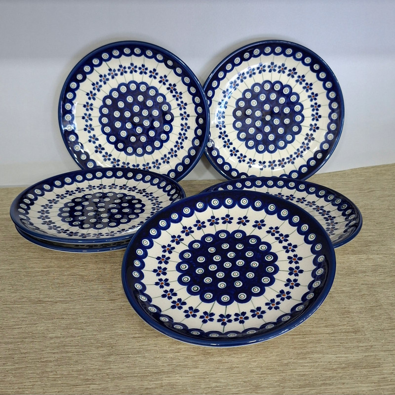 BOLESŁAWIEC ZESTAW 6 TALERZY PRZYSTAWKOWYCH ŚNIADANIOWYCH 195 CM DEK 166