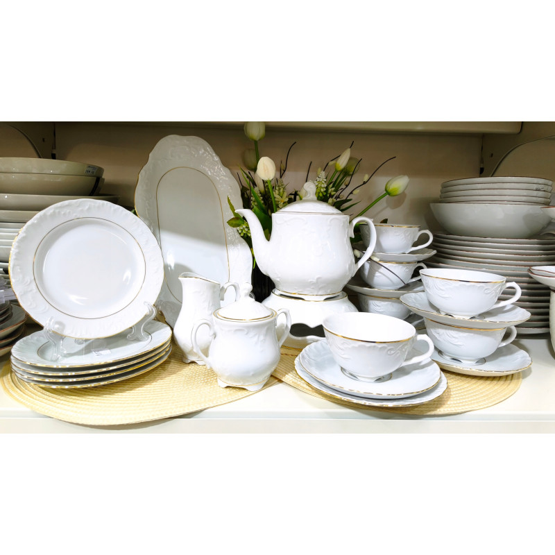 ĆMIELÓW ROCOCO 3604 SERWIS KAWOWOHERBACIANY DLA 6 OSÓB 23ELZŁOTY PASEK