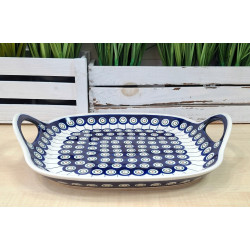 BOLESŁAWIEC ZESTAW DESEROWY TALERZE Z TACĄ Z USZAMI 6 OSÓB 7 EL 1334 DEK 8