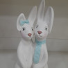 DUŻA PARA ZAJĄCZKÓW FIGURKA wielkanocna WIOSENNA 50 cm CERAMICZNA