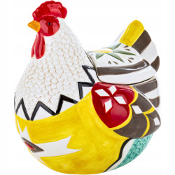 Figurka wielkanocna ceramika kura 21 cm POJEMNIK OTWIERANY