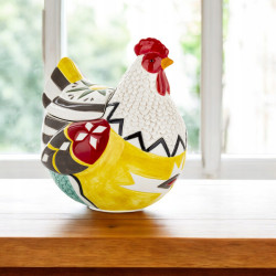 Figurka wielkanocna ceramika kura 21 cm POJEMNIK OTWIERANY