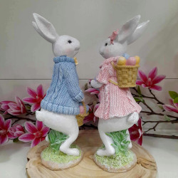 PARA ZAJĄCZKÓW Figurka wielkanocne ZAJĄCZEK DEKORACJA 26 cm