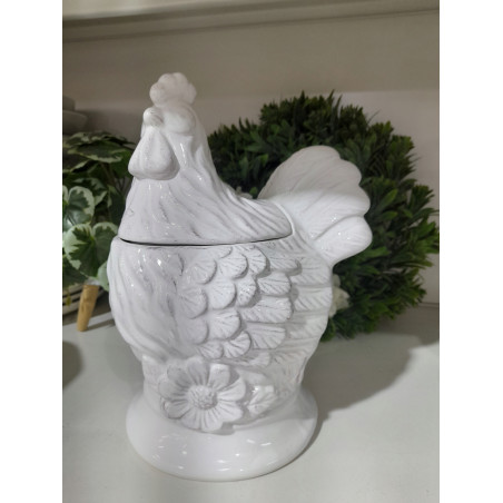 KURA FIGURKA OTWIERANA NA SŁODKOŚCI wielkanocna ceramika kura 25 cm