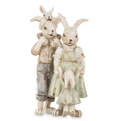 Figurka wielkanocna tworzywo sztuczne zając rodzina zajączków