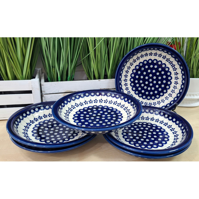 BOLESŁAWIEC ZESTAW 6 SZT TALERZ GŁĘBOKI OBIADOWY NA ZUPĘ 22 CM 1002 DEK 166