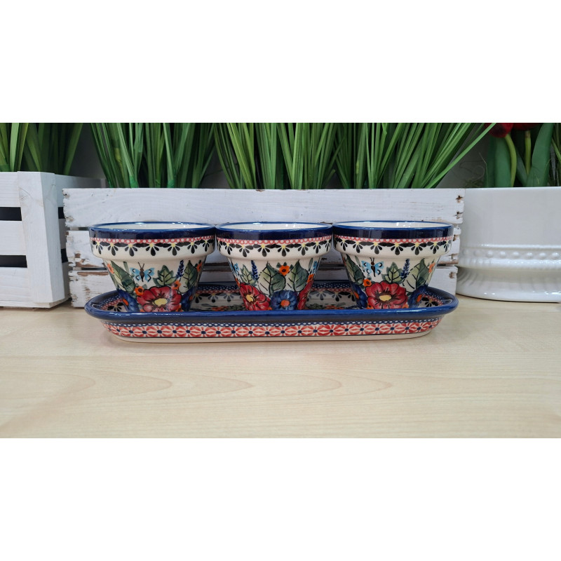 BOLESŁAWIEC ZESTAW DONICZEK NA PODSTAWCE 9011 659 928 DEK 149 GAT 1