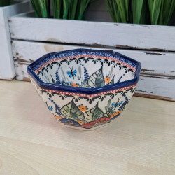 BOLESŁAWIEC SALATERKA GŁĘBOKA MISKA OŚMIOKĄTNA 450 ML 1960 DEK 149 GAT 1