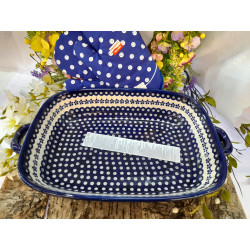 BOLESŁAWIEC NACZYNIE 50 CM Z USZAMI DO ZAPIEKANIA DEK166 Z REKAWICAMI