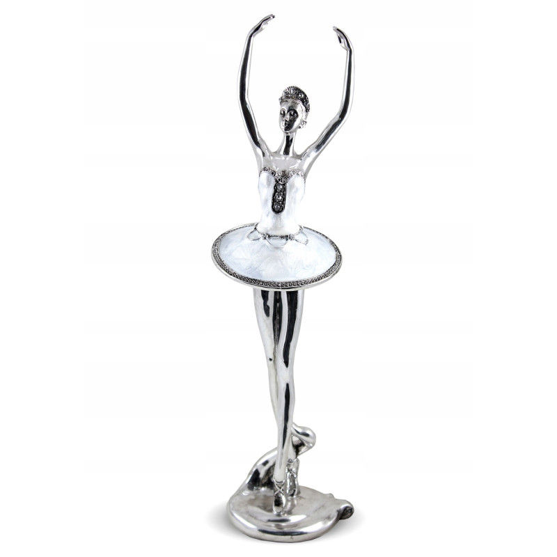 Baletnica srebrna figurka tańczącej baletnicy ozdoba dekoracja na prezent