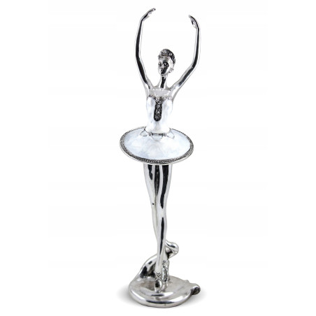 Baletnica srebrna figurka tańczącej baletnicy ozdoba dekoracja na prezent
