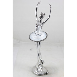 Baletnica srebrna figurka tańczącej baletnicy ozdoba dekoracja na prezent