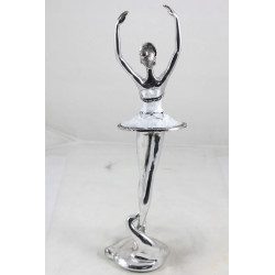 Baletnica srebrna figurka tańczącej baletnicy ozdoba dekoracja na prezent