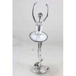 Baletnica srebrna figurka tańczącej baletnicy ozdoba dekoracja na prezent