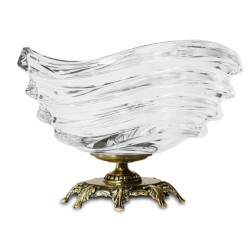 Wyrób Dekoracyjny Szkło  Mosiądz Misa Patera Bohemia Kryształ