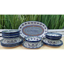 BOLESŁAWIEC ZESTAW ŚNIADANIOWY CODZIENNY PÓŁMISEK TALERZE MISKI 6 OS DEK 60