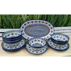 BOLESŁAWIEC ZESTAW ŚNIADANIOWY CODZIENNY PÓŁMISEK TALERZE MISKI 6 OS DEK 60