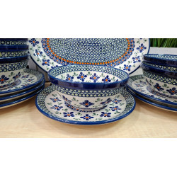 BOLESŁAWIEC ZESTAW ŚNIADANIOWY CODZIENNY PÓŁMISEK TALERZE MISKI 6 OS DEK 60