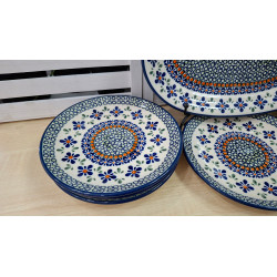 BOLESŁAWIEC ZESTAW DESEROWY DO CIASTA PÓŁMISEK  TALERZE 6 osób 8 el DEK 60