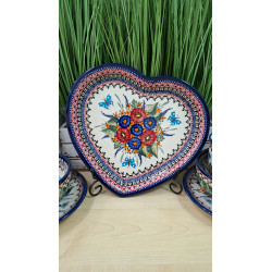 BOLESŁAWIEC TALERZ TACKA PÓŁMISEK DO ZAPIEKANIA SERCE 1254 DEK 149 GAT 1