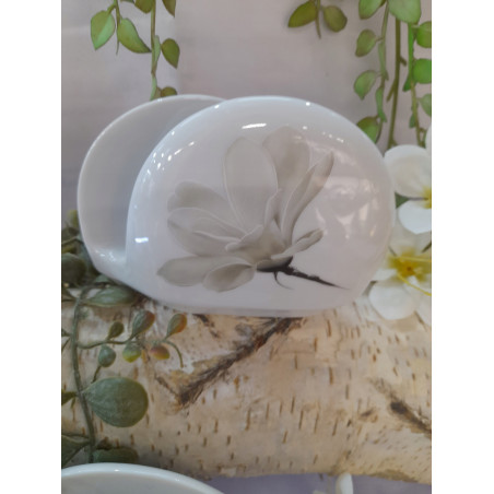 Serwetnik Lubiana Magnolia ceramika biały szary 1 szt