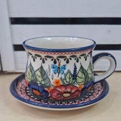 BOLESŁAWIEC FILIŻANKA ZE SPODKIEM 200 ML 1595 1596 DEK 149