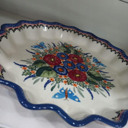 BOLESŁAWIEC PÓŁMISEK Z FALBANKĄ FORMA DO TARTY ZAPIEK 1332 DEK 149 GAT 1